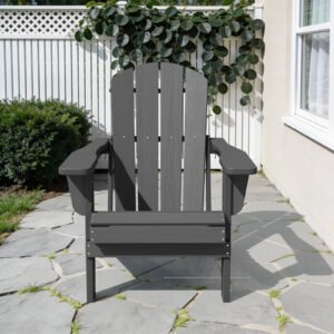 Folding Adirondack Chair – Gray - Image 3