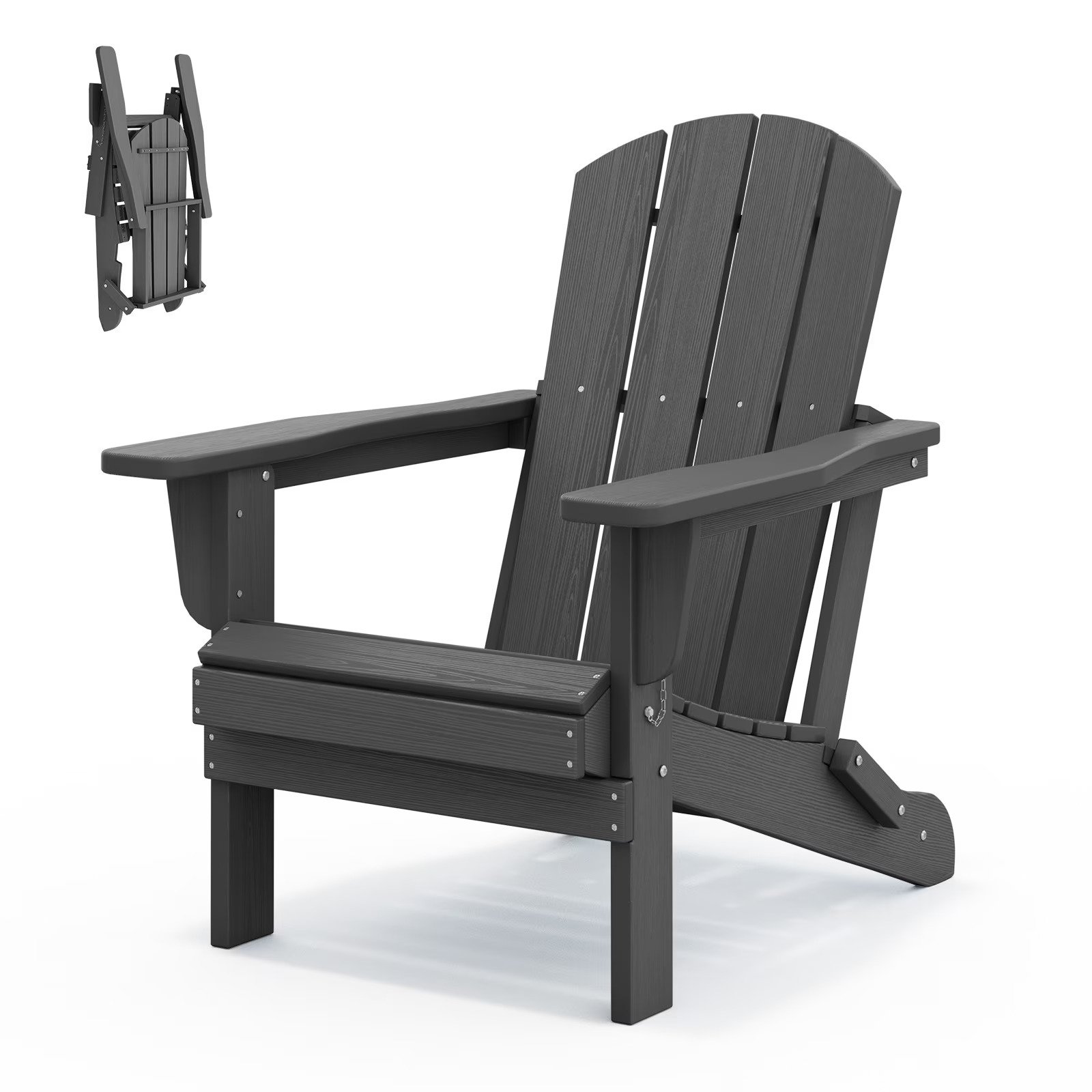 Folding Adirondack Chair – Gray