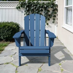Folding Adirondack Chair – Navy Blue - Image 3
