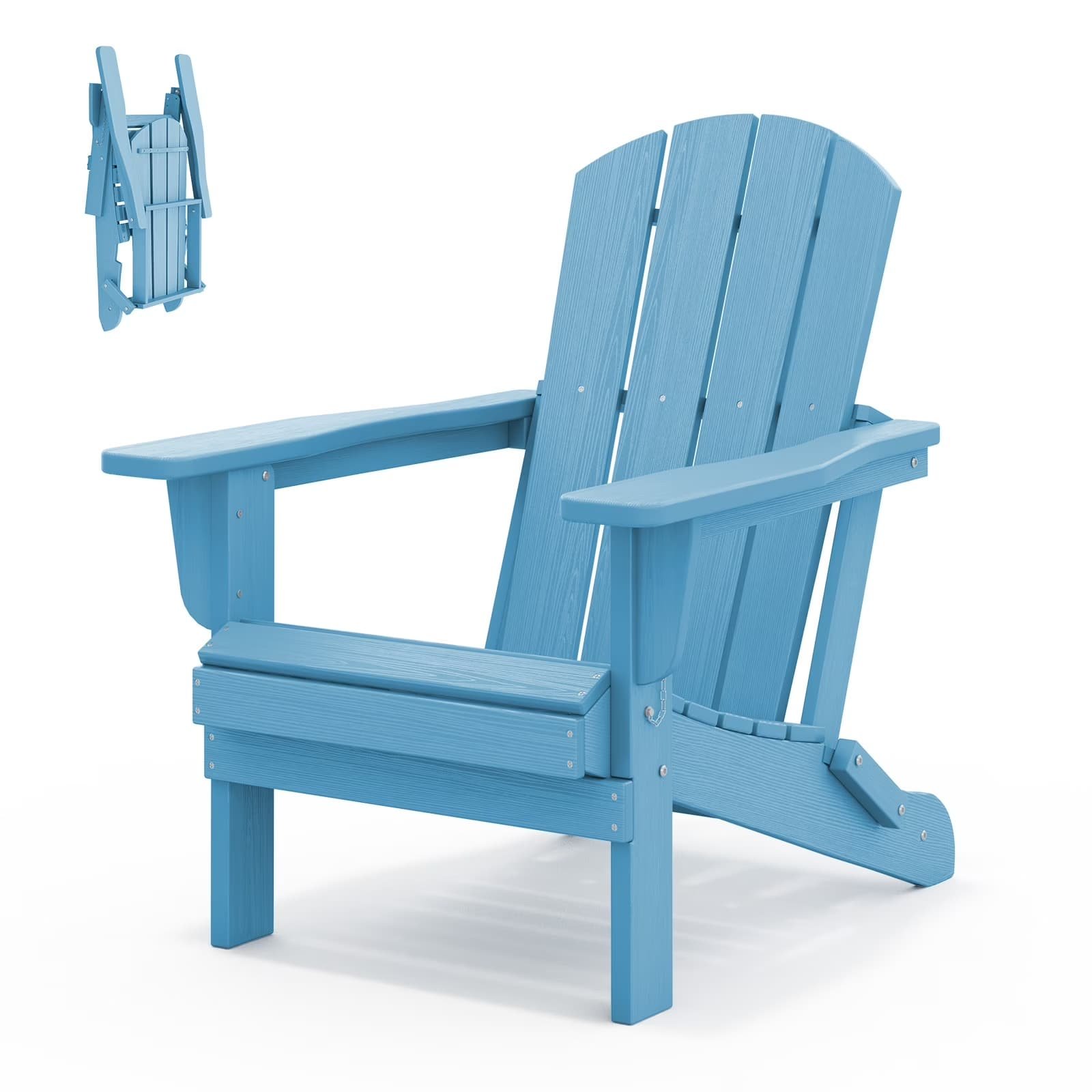 Folding Adirondack Chair – Light Blue
