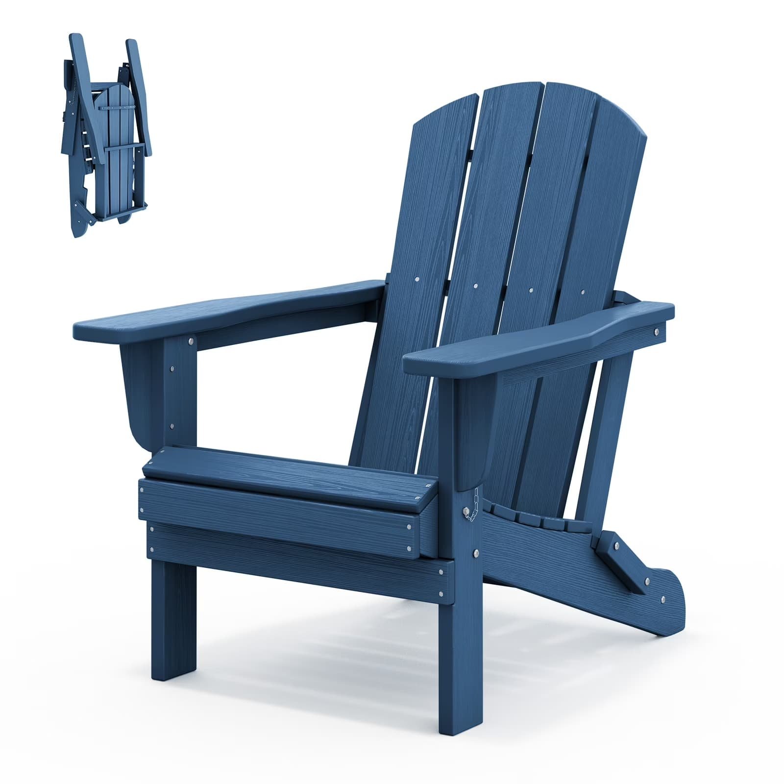 Folding Adirondack Chair – Navy Blue